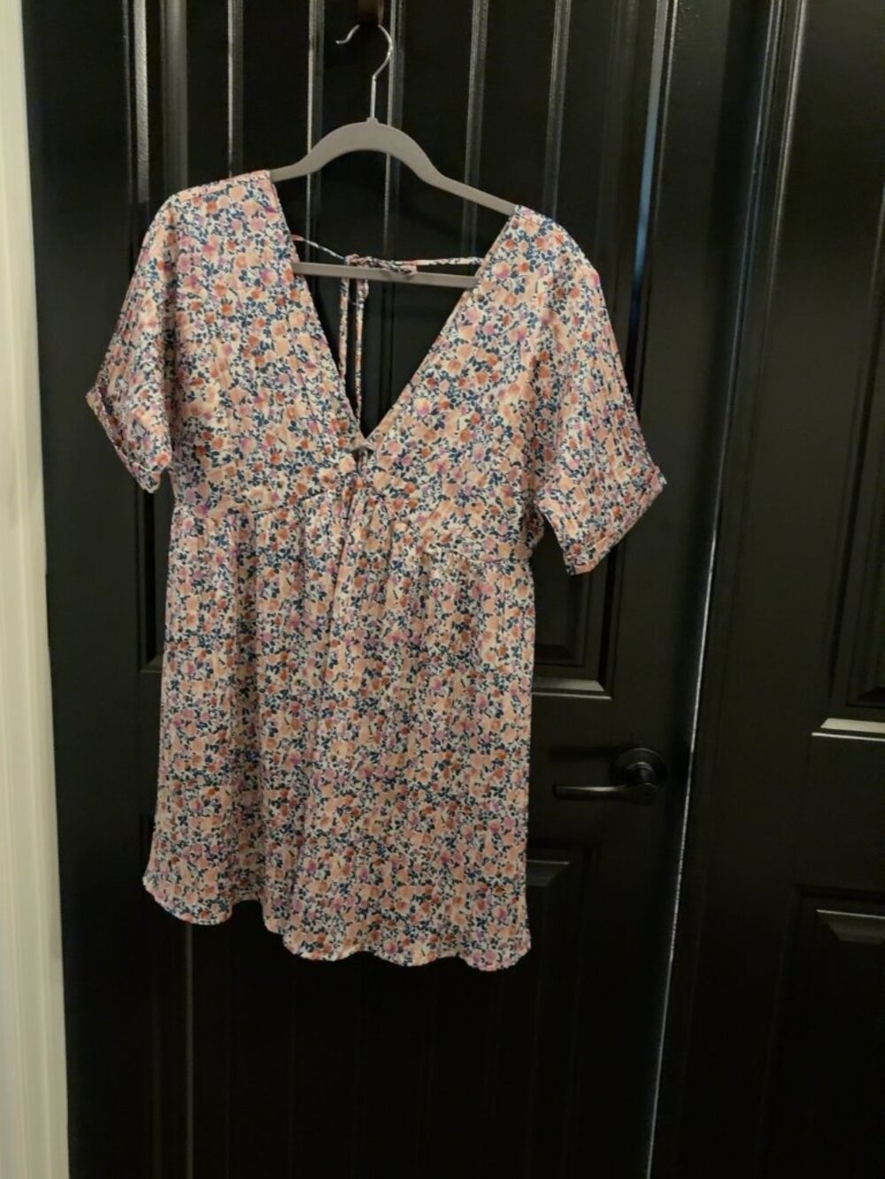 Lulus Floral Tie-Front Mini Dress Size XS